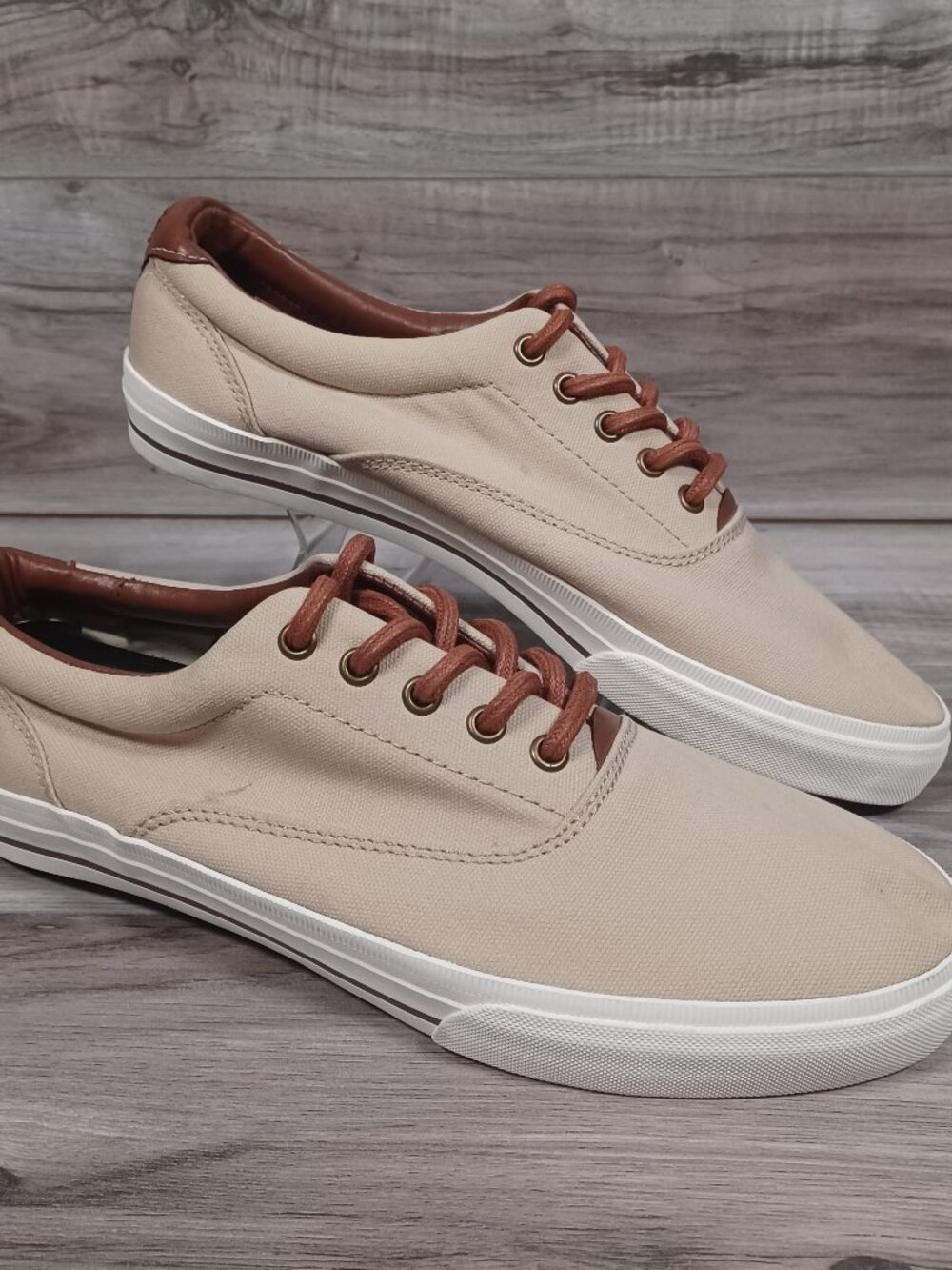 Tommy Hilfiger Palmer Men's Size 11 Khaki Canvas and Leather Shoes